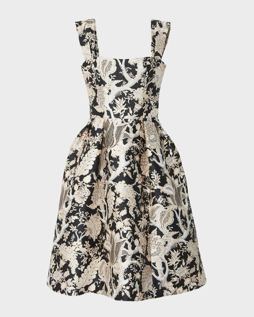 Thick Gathered Strap Midi Dress